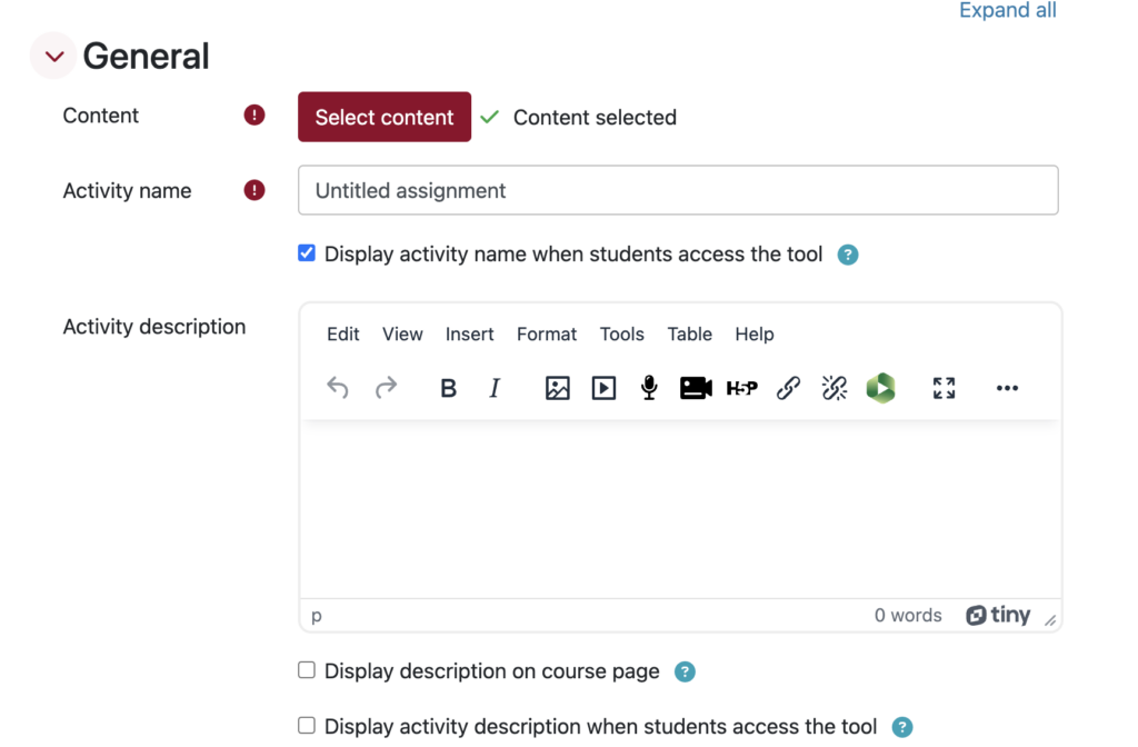 linked google assignment in moodle